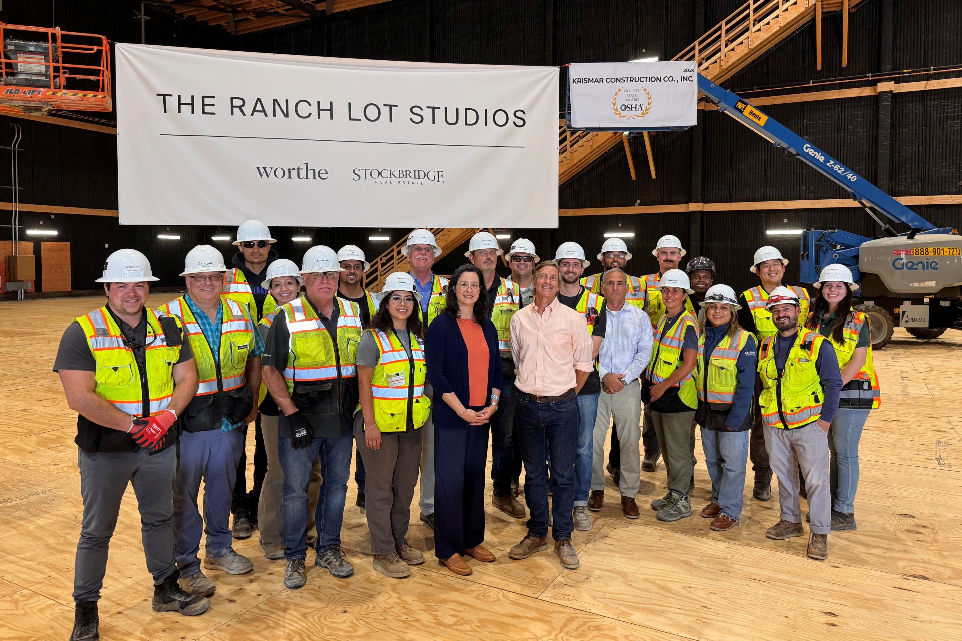 The Krismar Construction team on site at the Ranch Lot Studios.